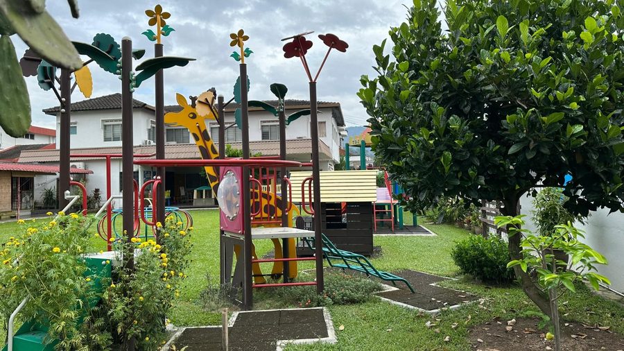 Colourful playground equipment at Tadika Desa Jaya